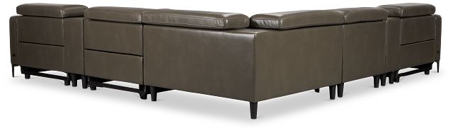Ava Dark Gray Micro Large Triple Power Reclining Two-arm Sectional