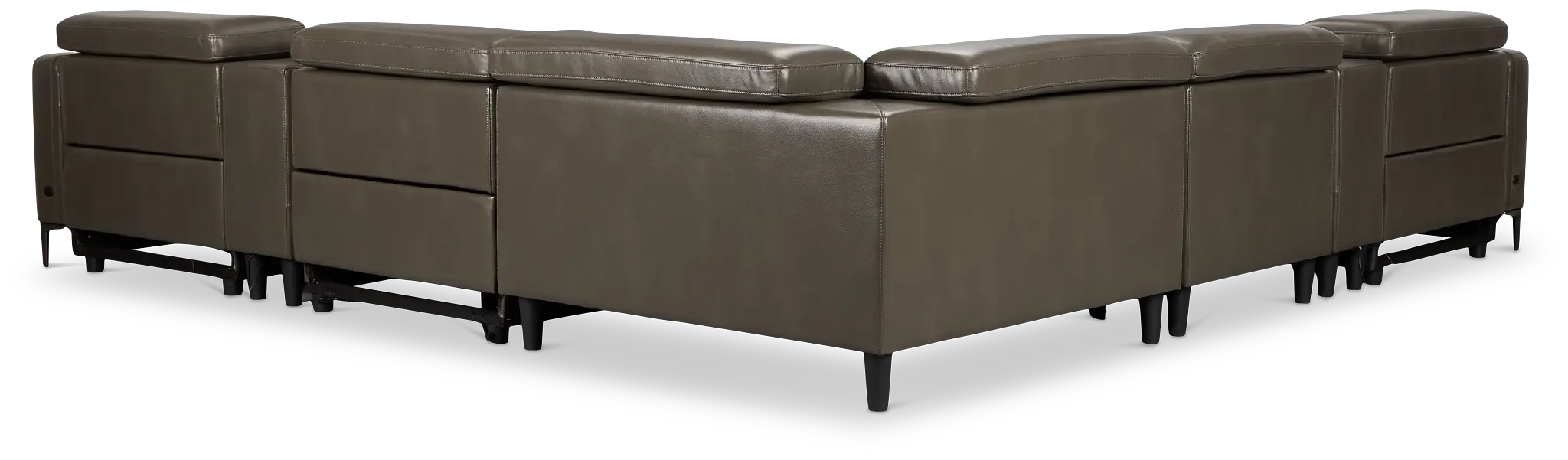 Ava Dark Gray Micro Large Triple Power Reclining Two-arm Sectional Ava Dark Gray Micro Large Triple Power Reclining Two-arm Sectional