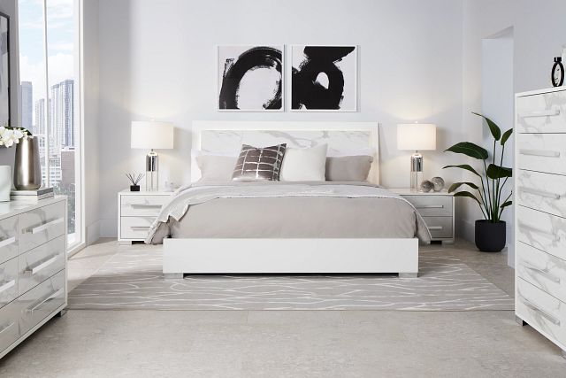 Modena White Platform Bed