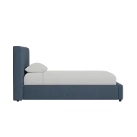 Grayton Elite Dark Blue 44" Upholstered Platform Bed
