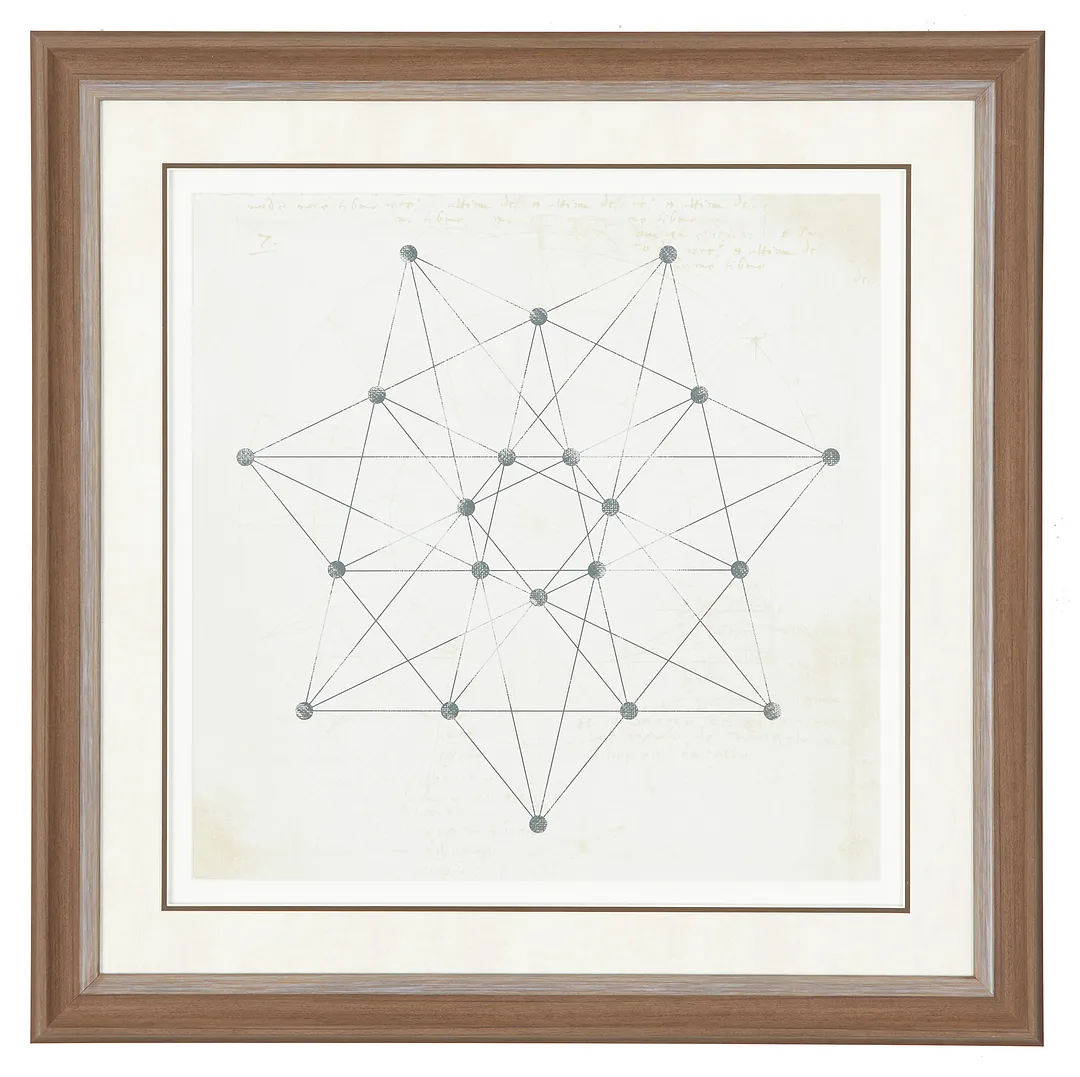 Heptagon Beige Framed Wall Art