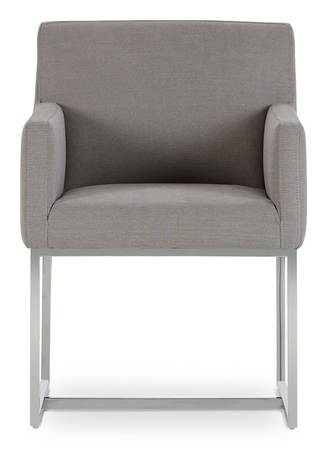 Miami Light Gray Fabric Upholstered Arm Chair