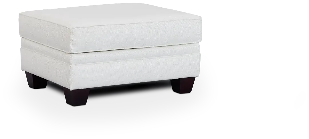 Avery White Fabric Ottoman Avery White Fabric Ottoman