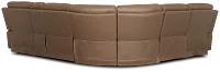 Flexsteel Belmont Dark Brown Lthr/vinyl Medium Triple Power 2-arm Sectional