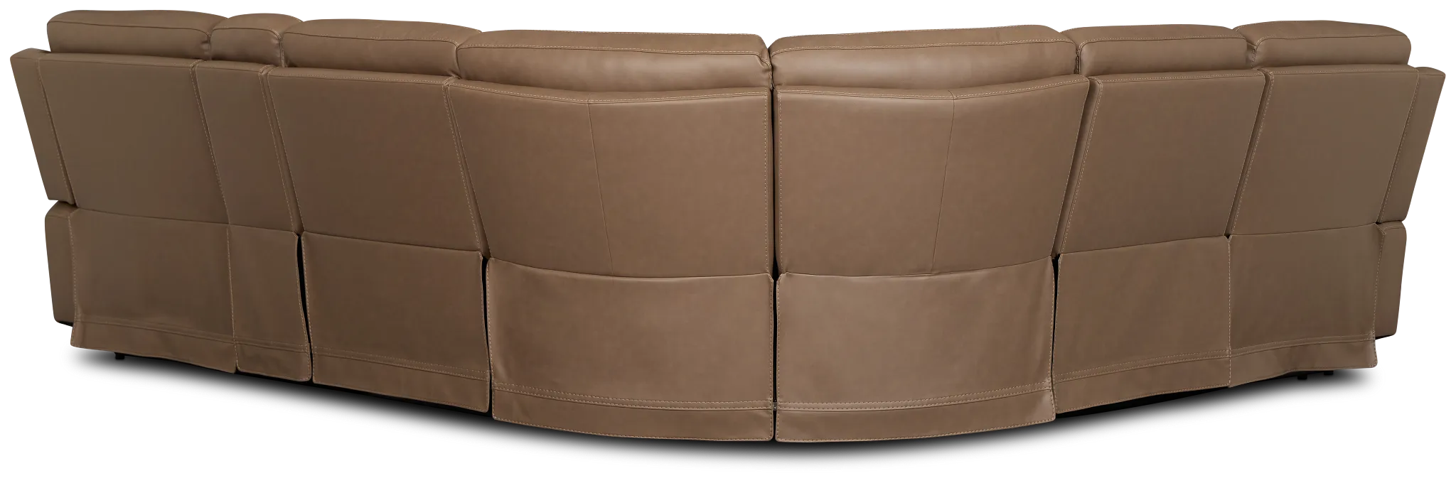 Flexsteel Belmont Dark Brown Lthr/vinyl Medium Triple Power 2-arm Sectional