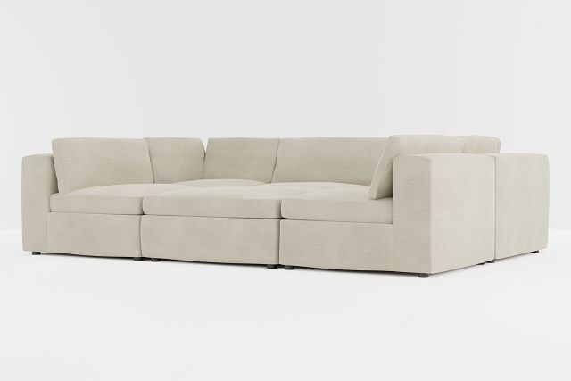 Destin Victory Ivory Fabric 6-piece Pit Sectional