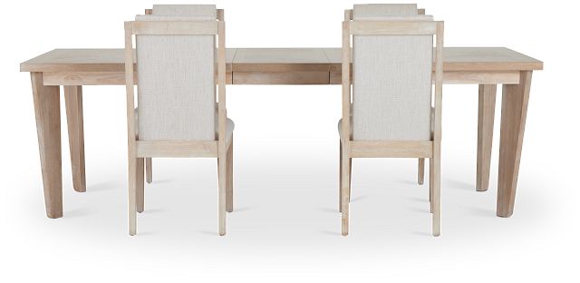 Boca Grande Light Tone Rectangular Table & 4 Upholstered Chairs (8)