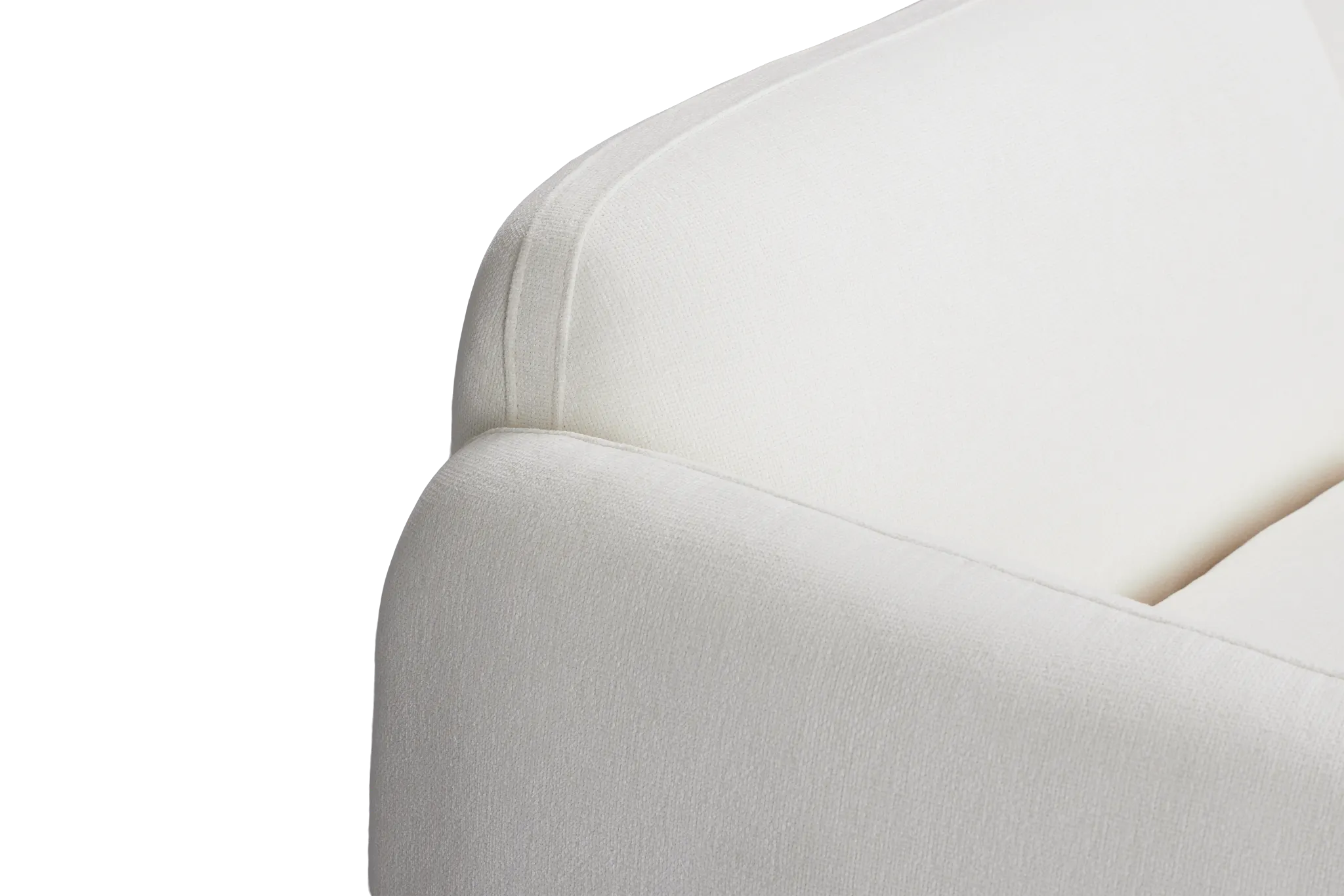 Halsey White Fabric Small Right Cuddler Sectional