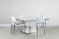Miami White Square Table & 4 Chairs
