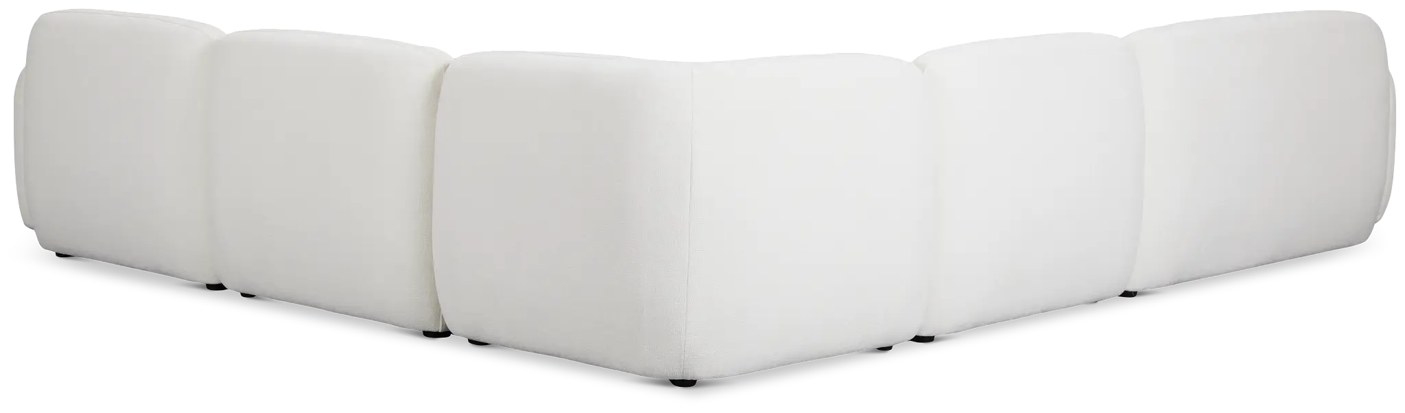Halsey White Fabric Medium Left Facing Cuddler Sectional Halsey White Fabric Medium Left Facing Cuddler Sectional