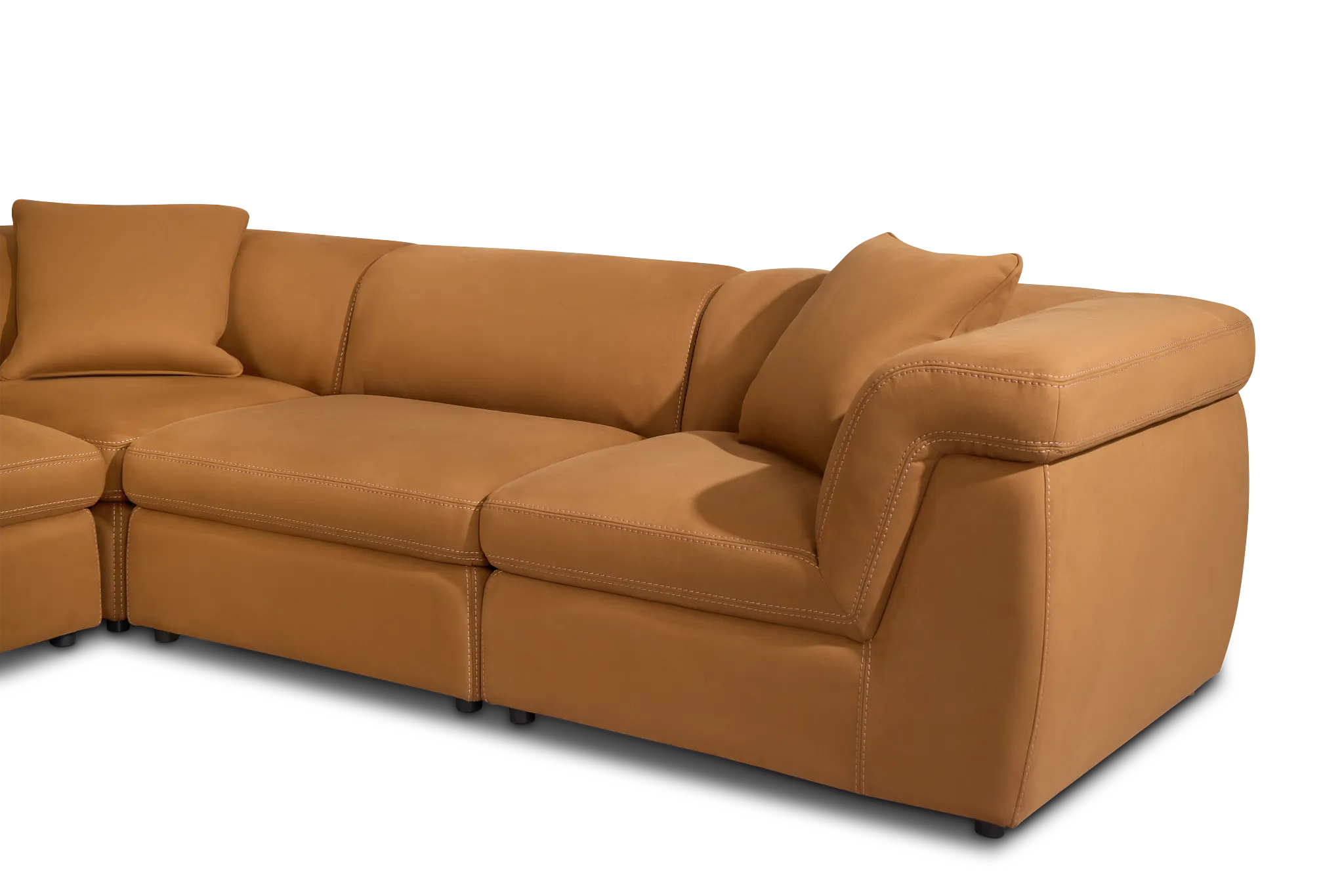 Aria Medium Brown Micro Immersive 8-piece Modular Sectional W/2 Speakers