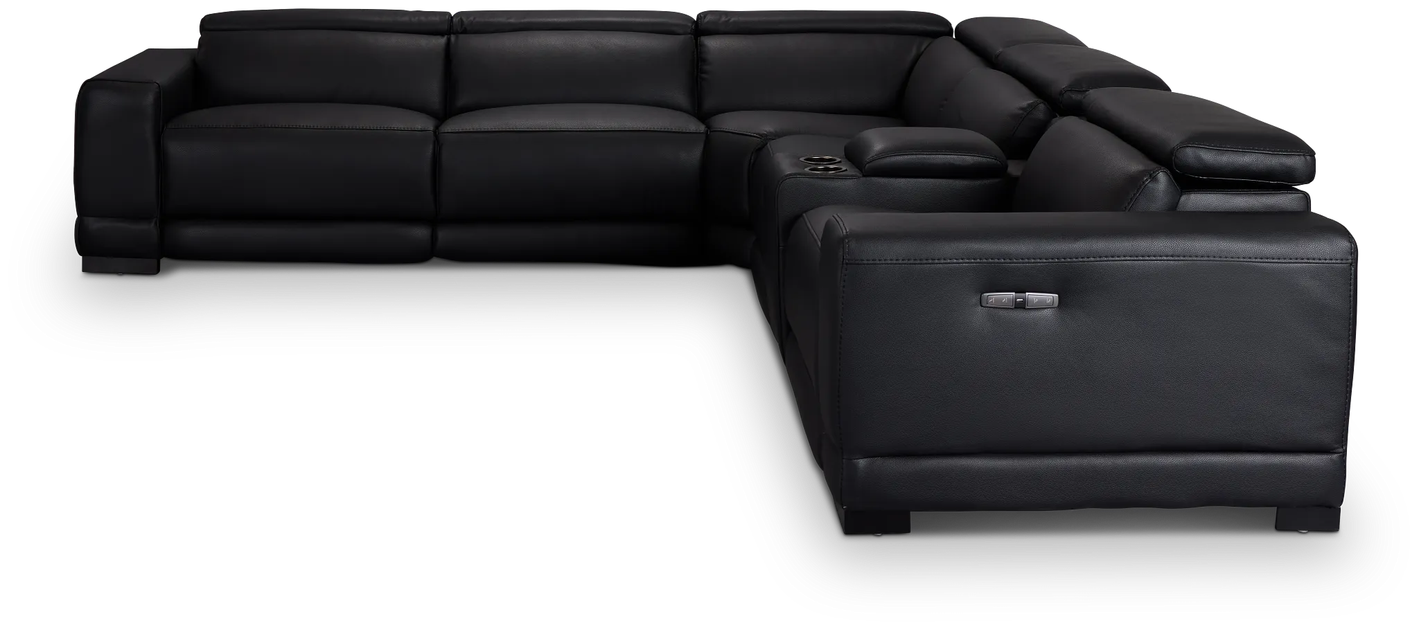 Lombardy Black Micro Medium Triple Power 2-arm Sectional