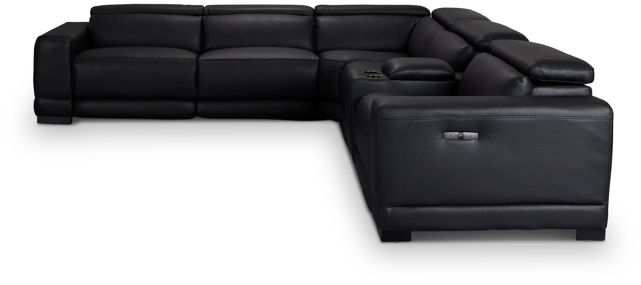 Lombardy Black Micro Medium Triple Power 2-arm Sectional Lombardy Black Micro Medium Triple Power 2-arm Sectional