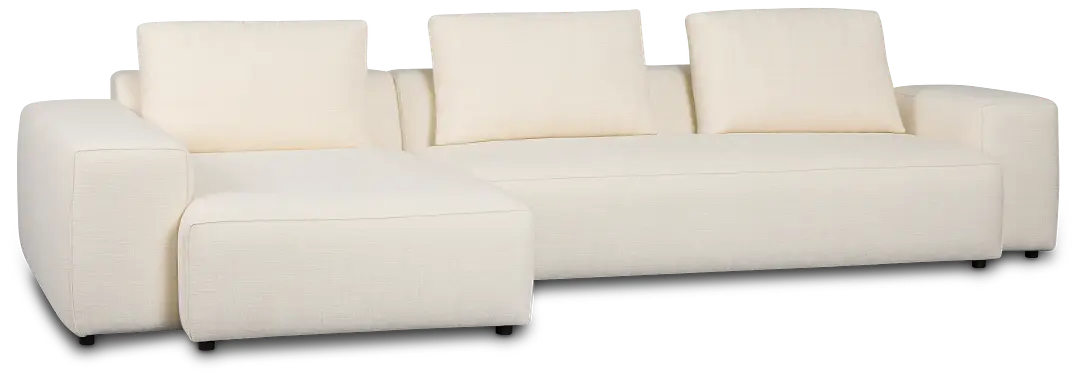 Cleo Light Beige Fabric Left Chaise Sectional Cleo Light Beige Fabric Left Chaise Sectional