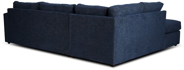 Davis Dark Blue Micro Left Bumper Sectional