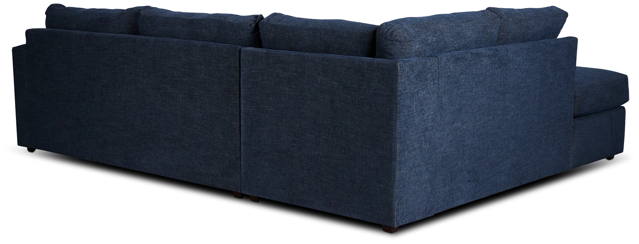 Davis Dark Blue Micro Left Bumper Sectional