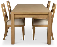 Tahoe Light Tone Rect Table & 4 Slat Chairs