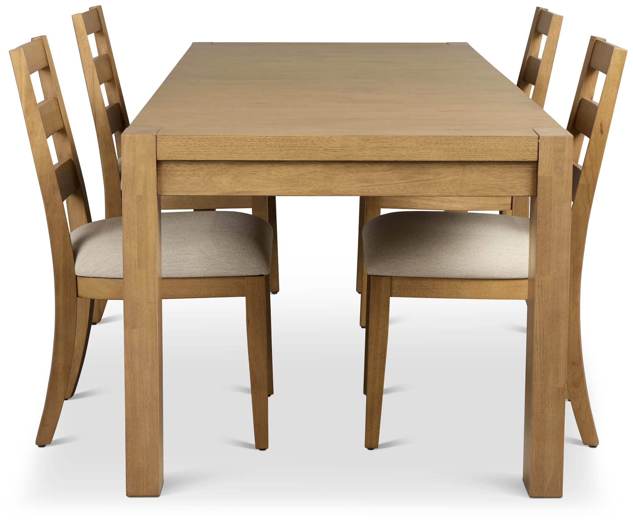 Tahoe Light Tone Rect Table & 4 Slat Chairs