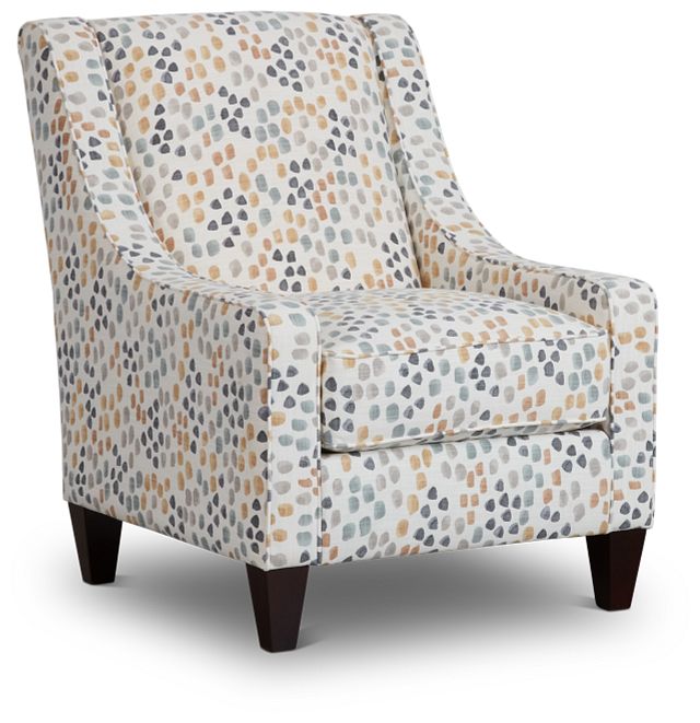 yellow and blue accent chair