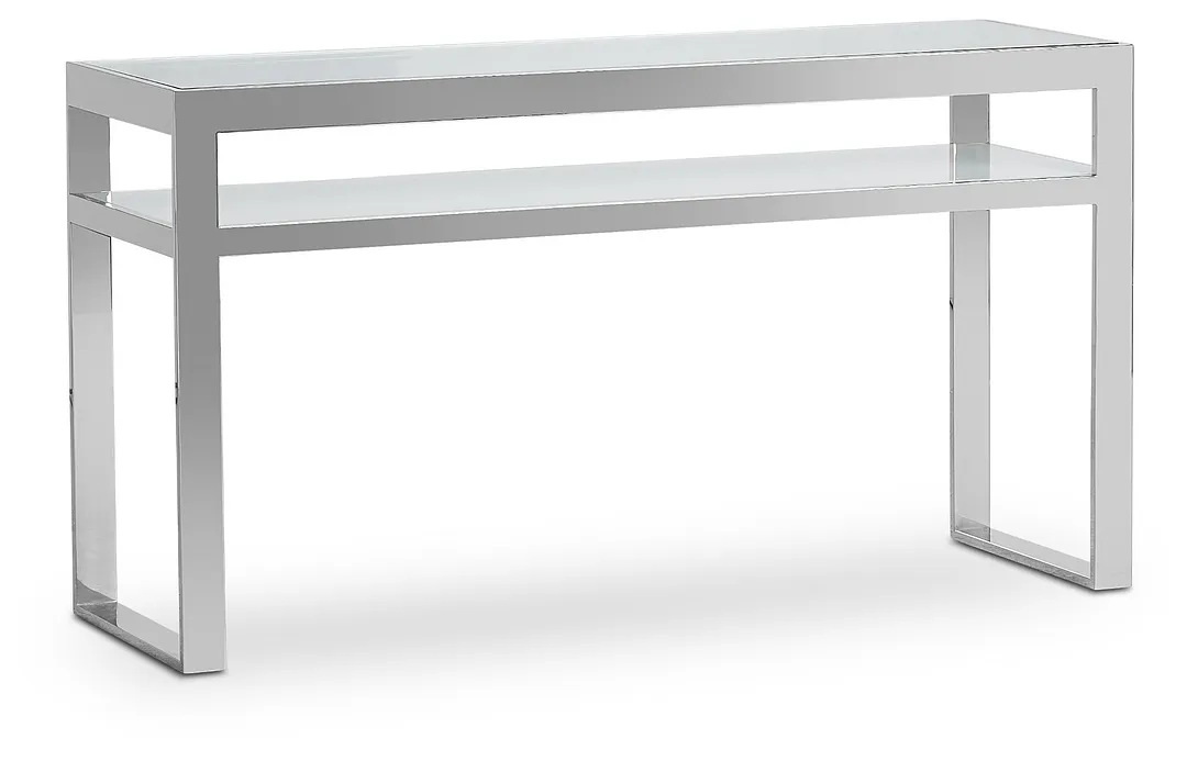 Miami White Glass Console Table