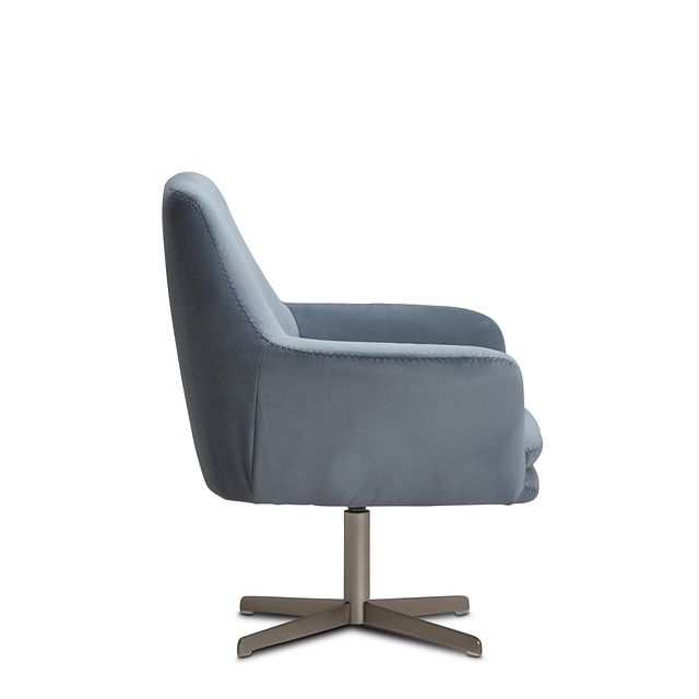 Xander Light Gray Velvet Swivel Accent Chair (1)