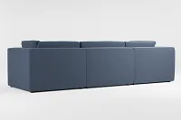 Destin Maguire Blue Fabric 3-piece Modular Sofa