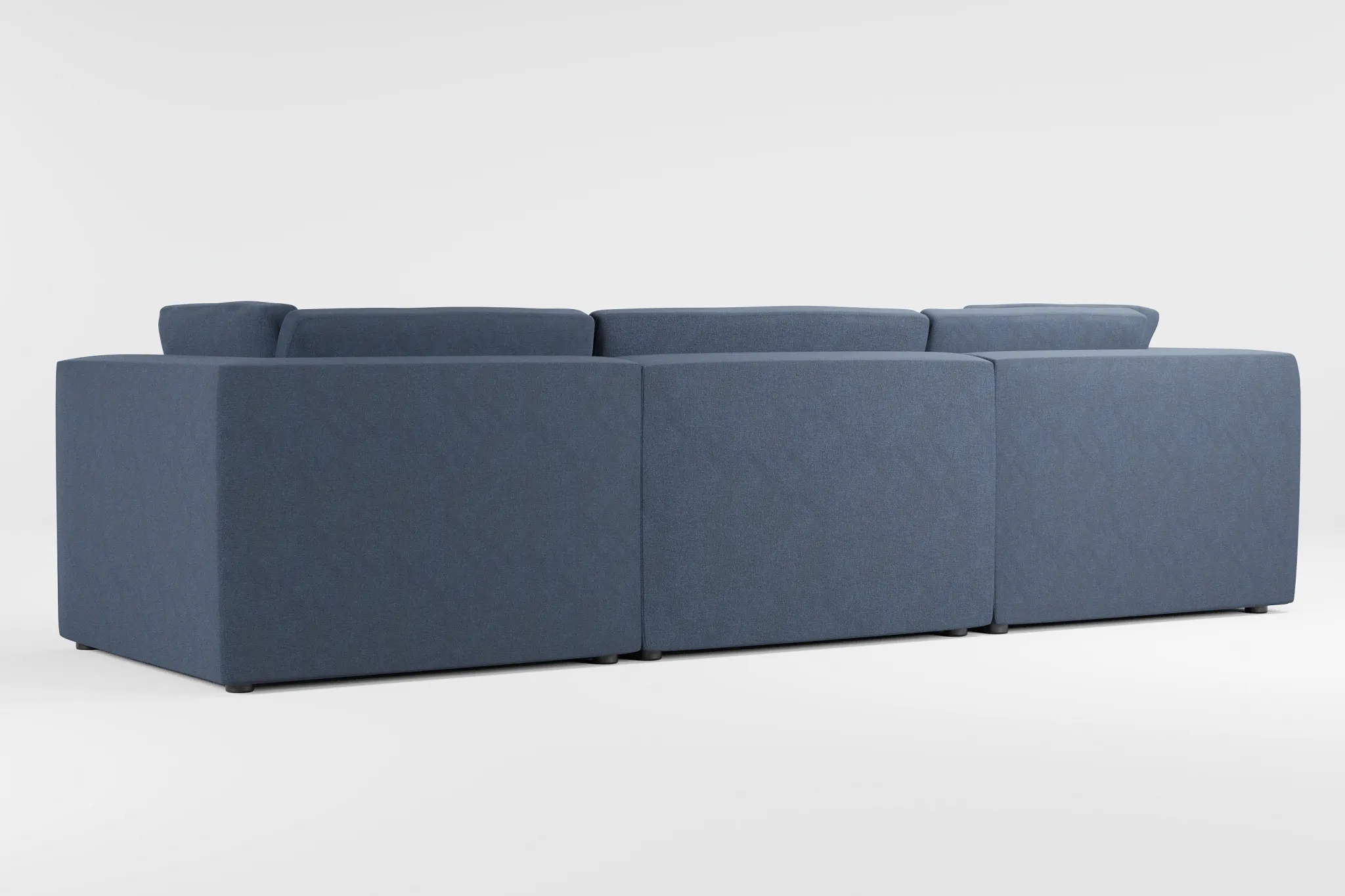Destin Maguire Blue Fabric 3-piece Modular Sofa