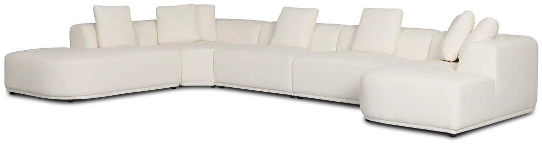 Catalina White Fabric Large Right Chaise Sectional Catalina White Fabric Large Right Chaise Sectional
