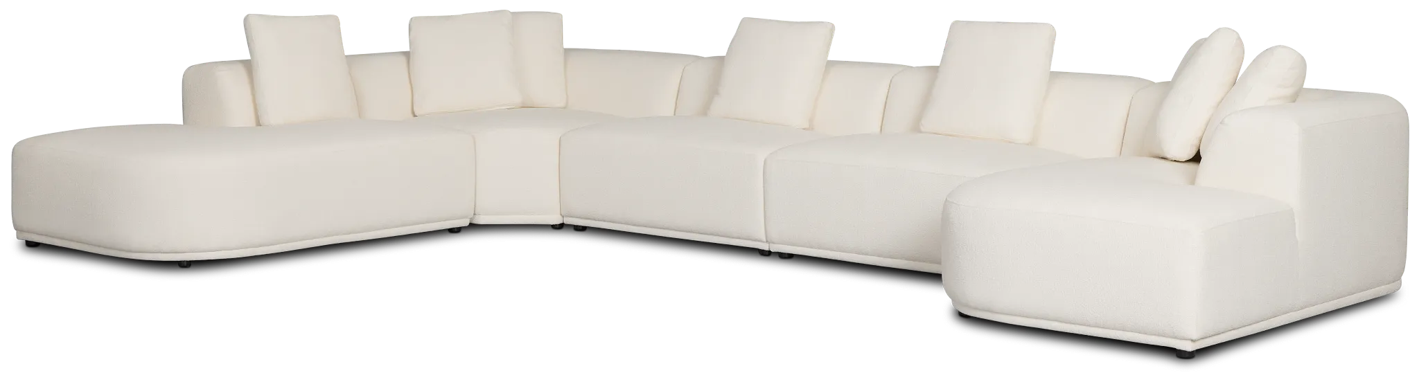 Catalina White Fabric Large Right Chaise Sectional