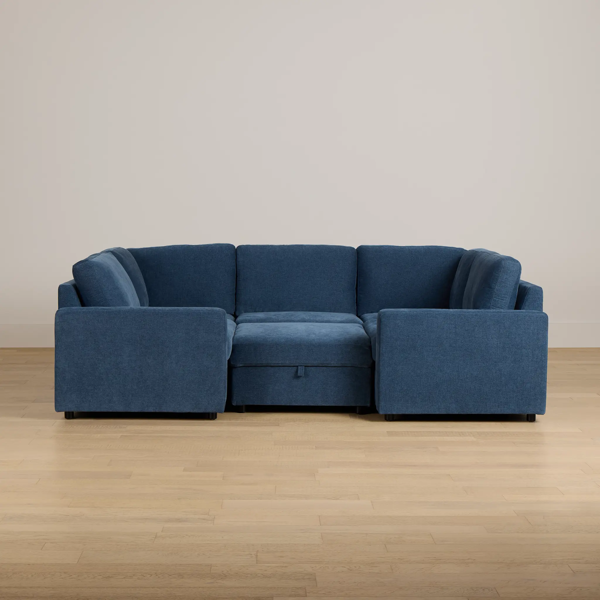 Addie Blue Fabric 6-piece Pit Storage Sectional Addie Blue Fabric 6-piece Pit Storage Sectional