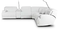 Reign White Lthr/vinyl Large Dual Power Reclining Two-arm Sectional