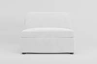 Destin Revenue White Fabric Armless Chair