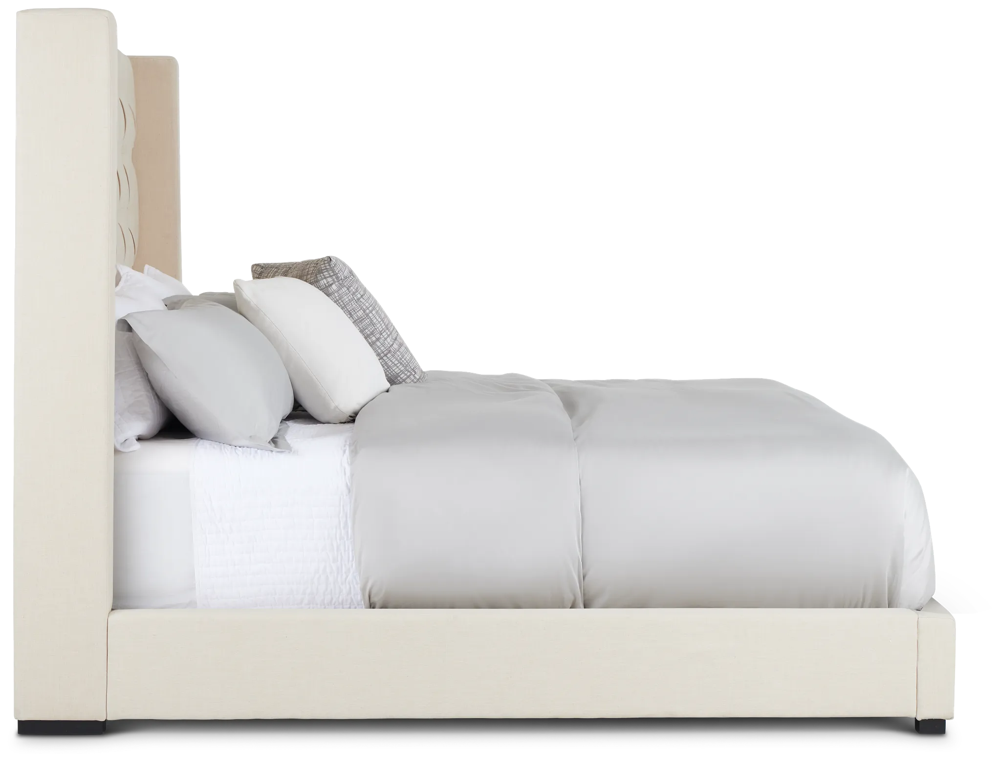 Lacey Beige Uph Platform Bed