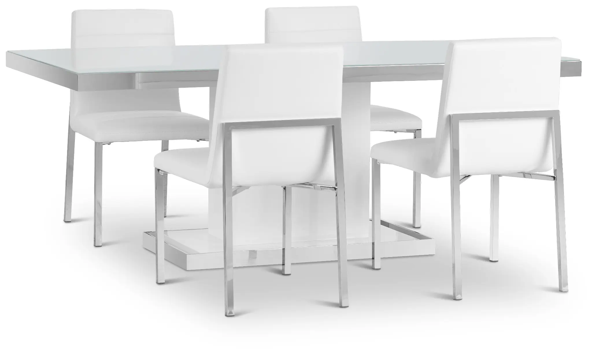 Miami White 78" Table & 4 Chairs Miami White 78" Table & 4 Chairs