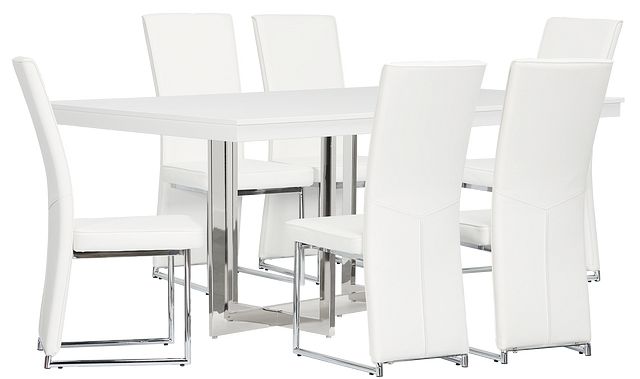 Cortina White Table & 4 Chairs (2)