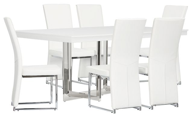 Cortina White Table & 4 Chairs