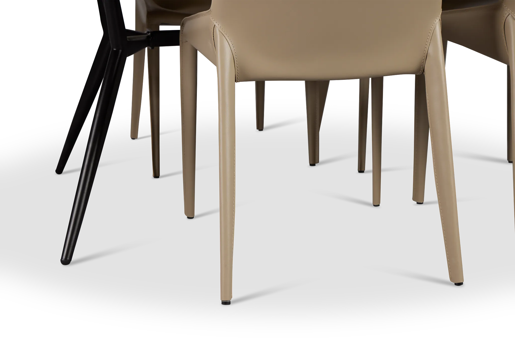 Margo Two-tone Rect Table & 4 Beige Upholstered Chairs