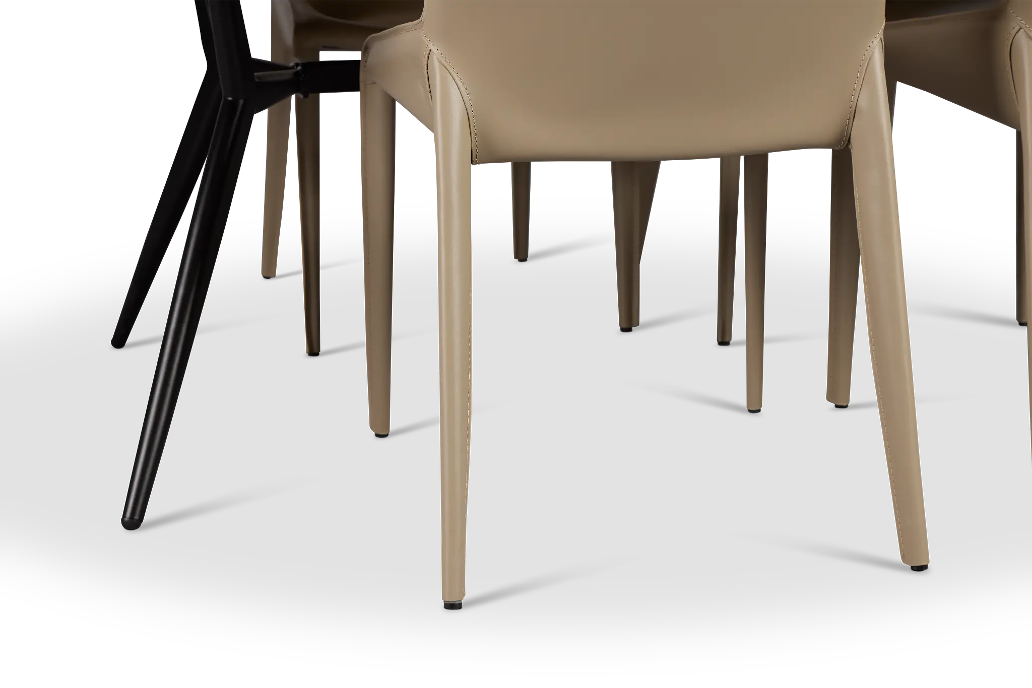 Margo Two-tone Rect Table & 4 Beige Upholstered Chairs Margo Two-tone Rect Table & 4 Beige Upholstered Chairs