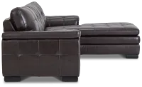 Braden Dark Brown Leather Right Chaise Sectional