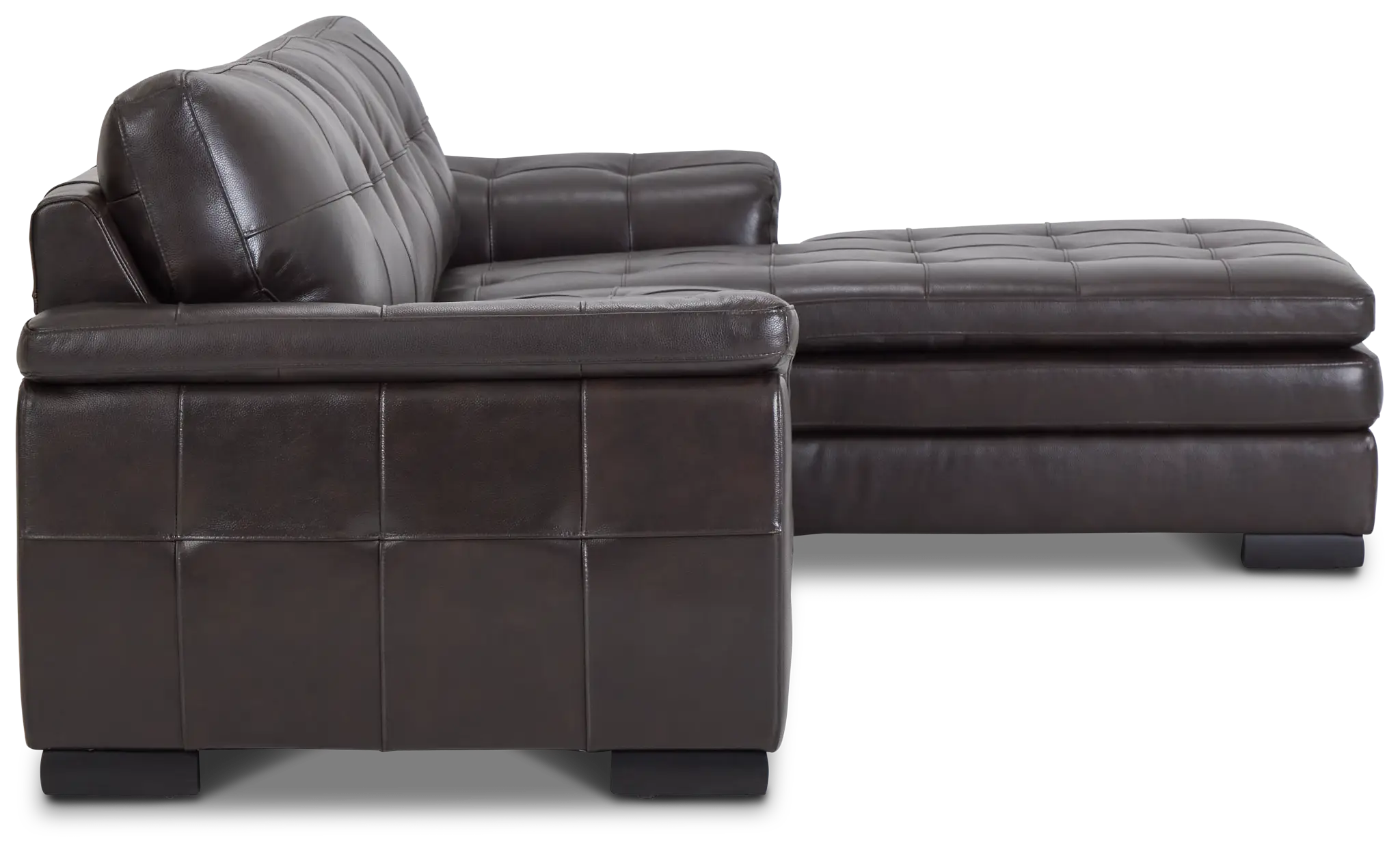Braden Dark Brown Leather Right Chaise Sectional Braden Dark Brown Leather Right Chaise Sectional