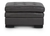Braden Dark Gray Leather Storage Ottoman