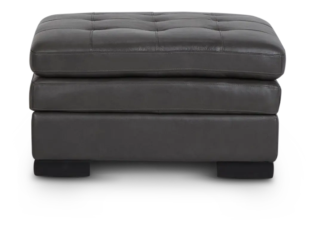Braden Dark Gray Leather Storage Ottoman Braden Dark Gray Leather Storage Ottoman