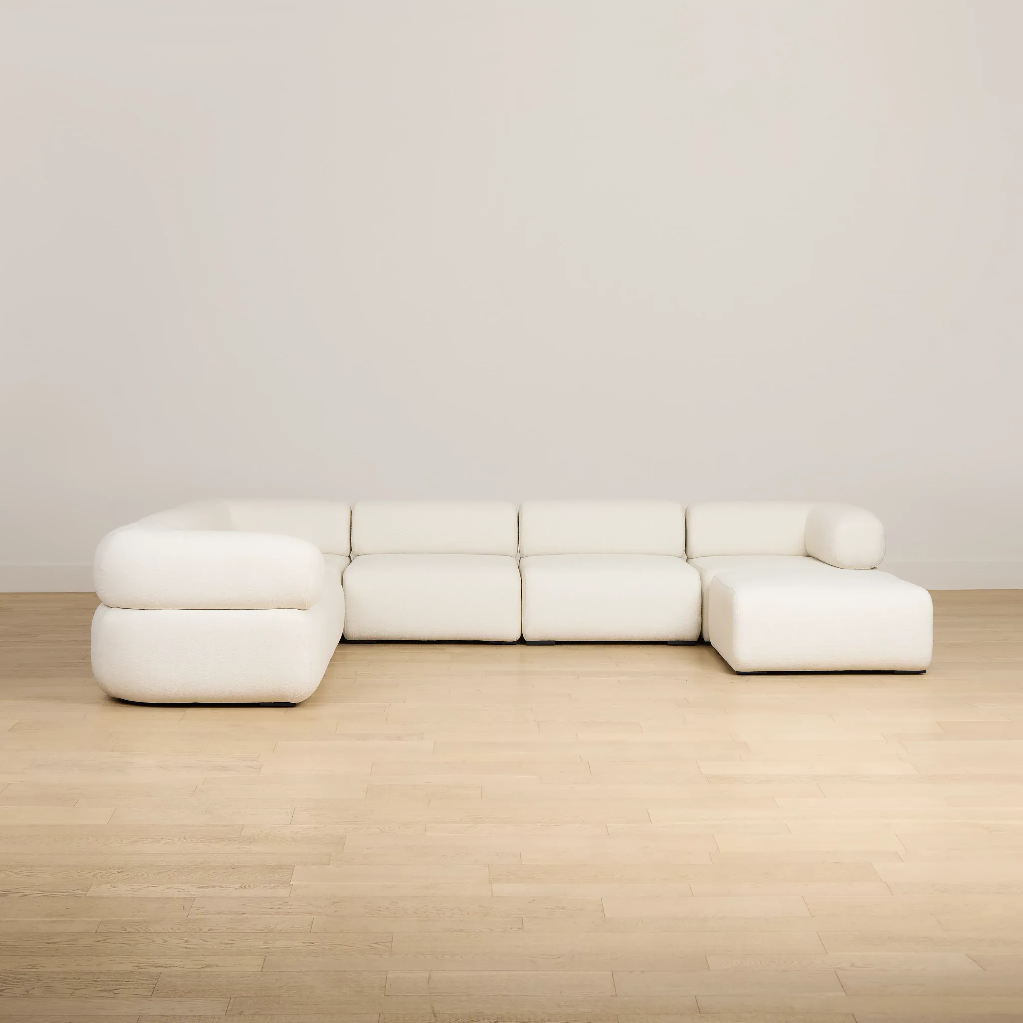 Celeste Light Beige Fabric 7-piece Chaise Sectional