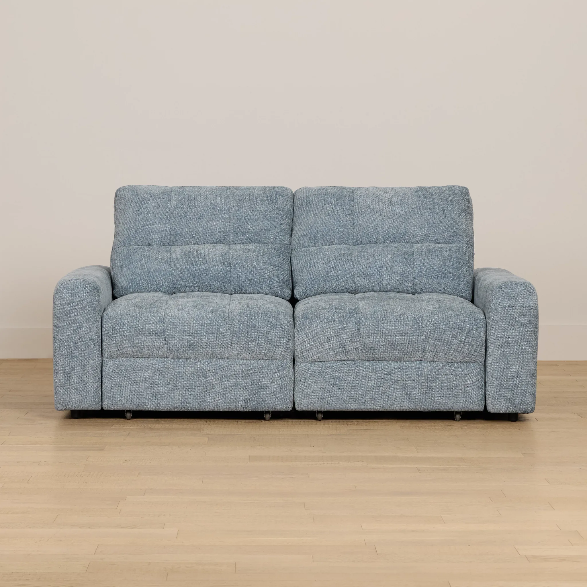 Hendrix Light Blue Fabric Power Extension Chaise Sofa