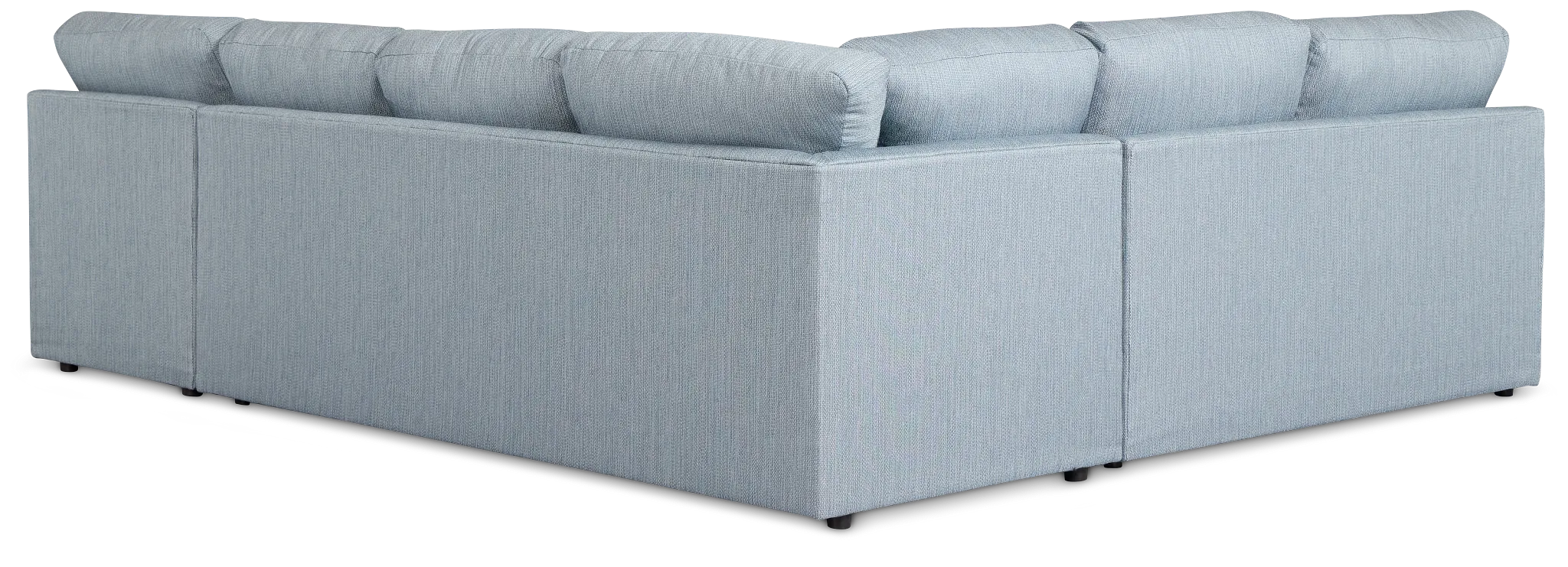 Rhodes Light Blue Fabric Medium Right Chaise Sectional