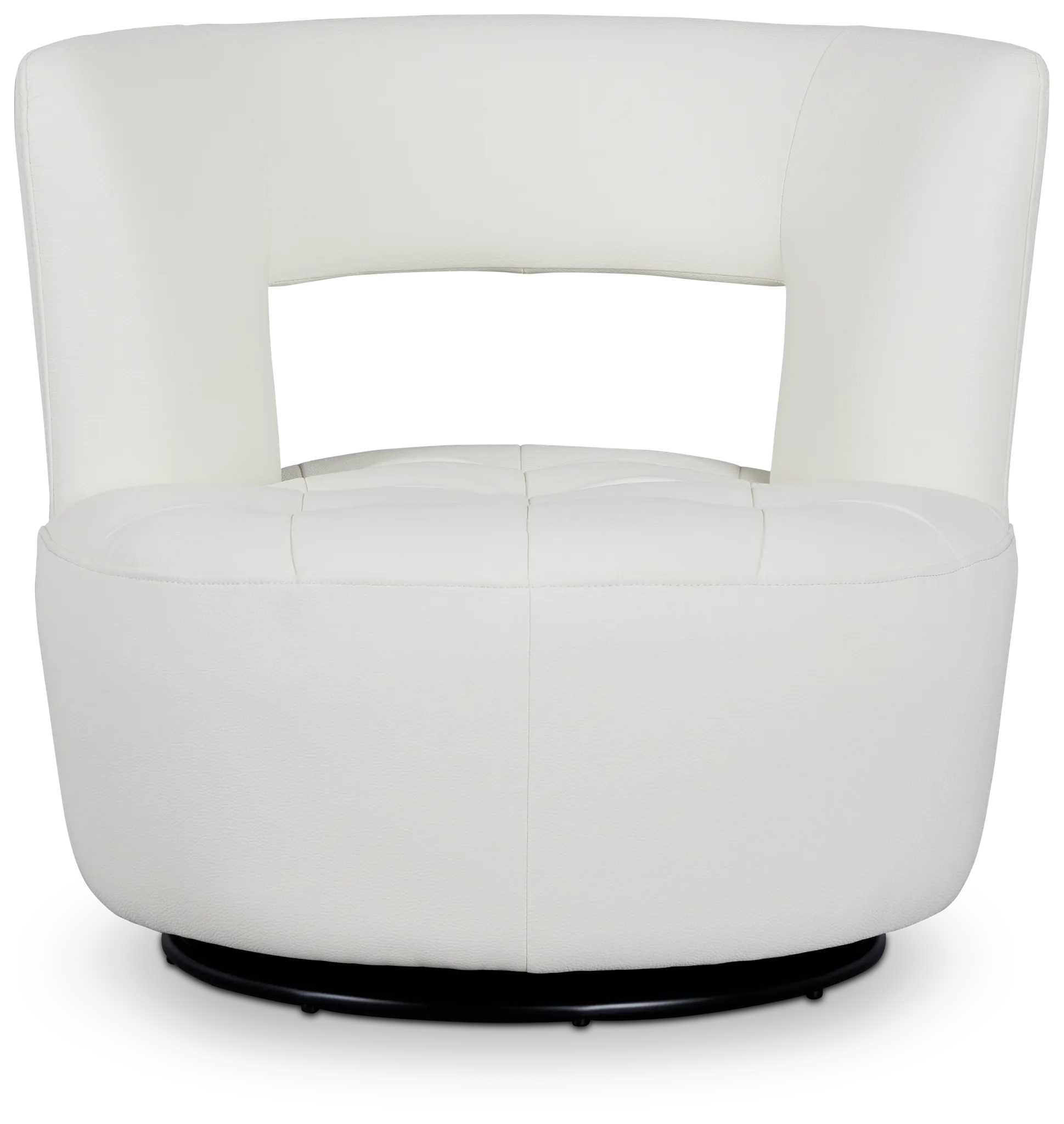 Zion White Micro Swivel Accent Chair