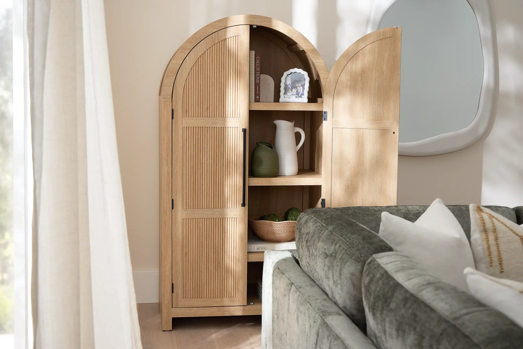 Lyndie Light Tone Large Door Bookcase Lyndie Light Tone Large Door Bookcase