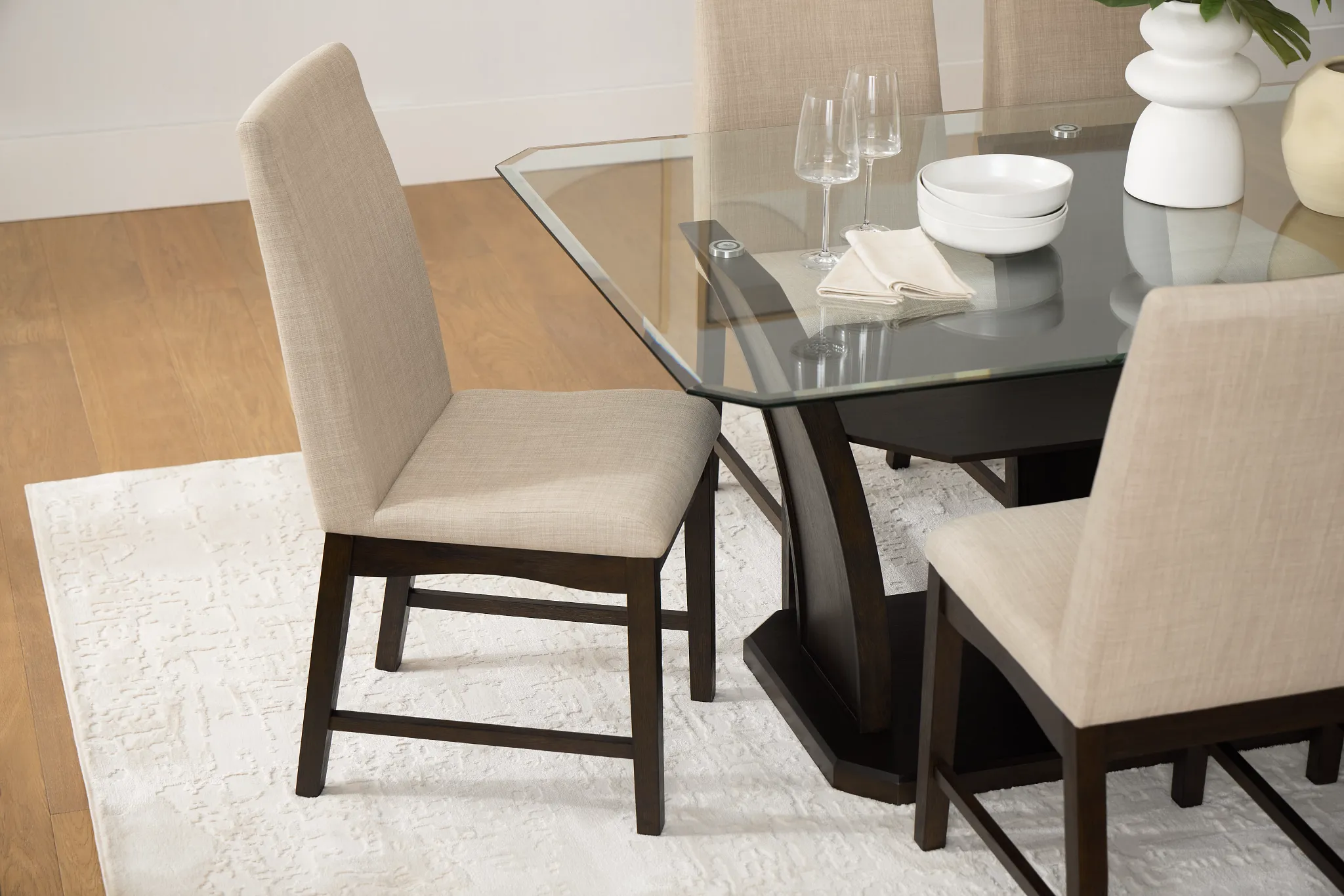 Roswell Dark Beige Upholstered Side Chair