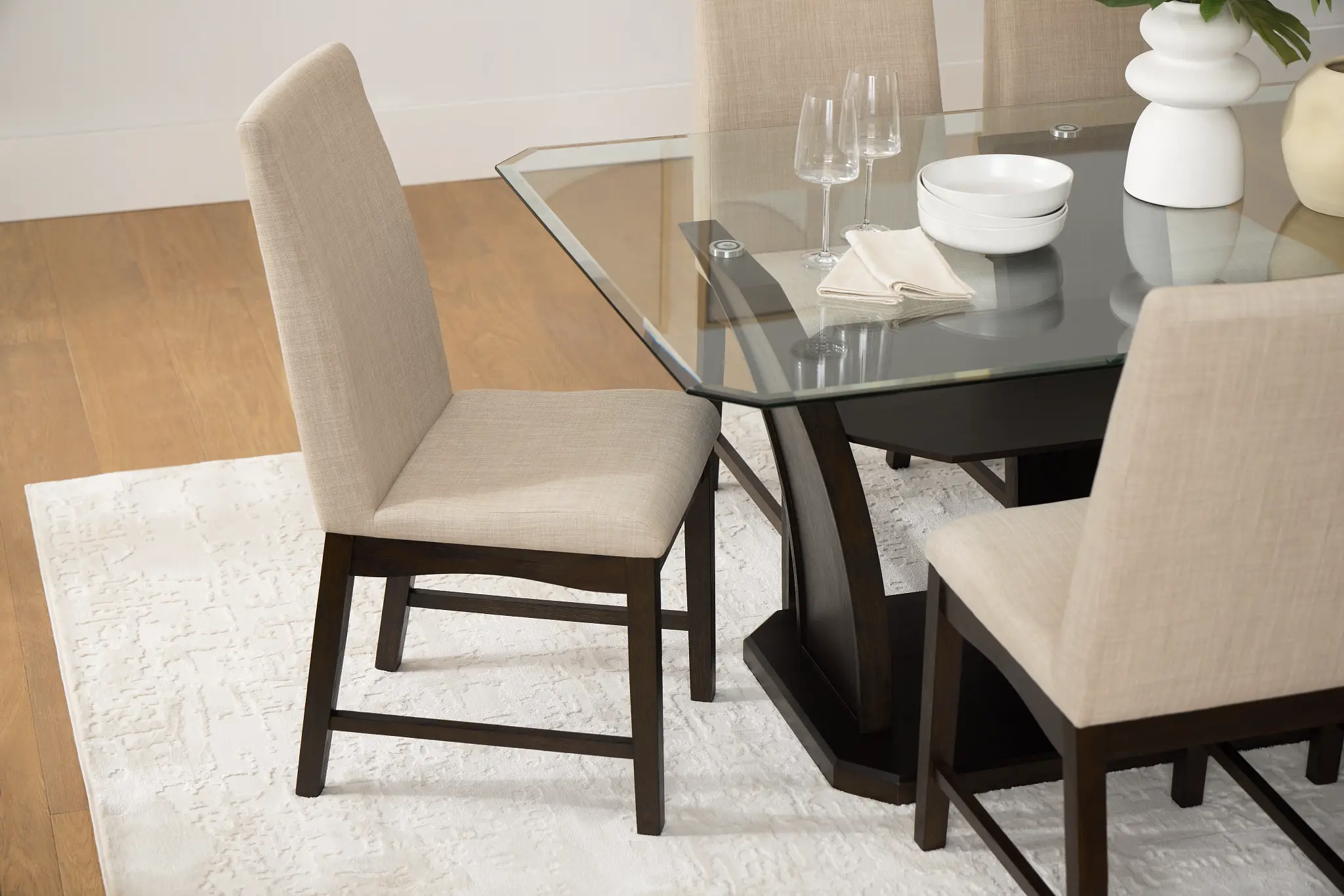 Roswell Dark Beige Upholstered Side Chair Roswell Dark Beige Upholstered Side Chair