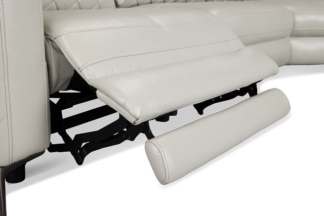 Ava Light Gray Micro Medium Triple Power 2-arm Sectional